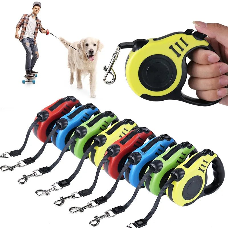Automatic Retractable Dog Leash - 3M/5M Length for All Dog Sizes with Comfortable Grip and Durable Construction 3