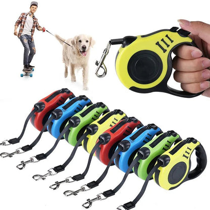 Automatic Retractable Dog Leash - 3M/5M Length for All Dog Sizes with Comfortable Grip and Durable Construction 3