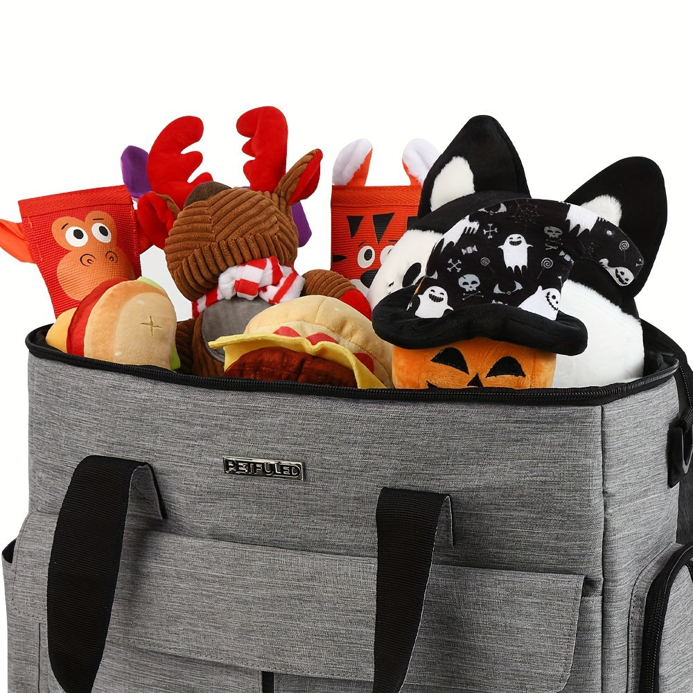 Aviation Approved Pet Travel Bag for Dogs and Cats – Gray Polyester with Foldable Bowls and Food Containers 5