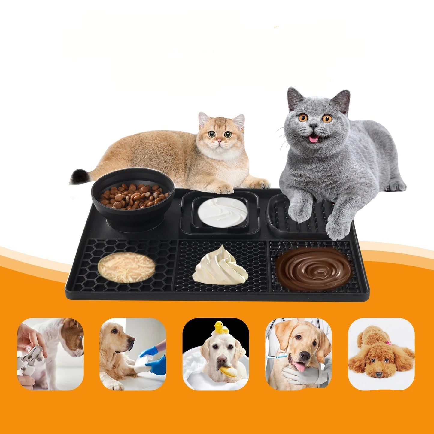 BPA-Free Silicone Licking Mat for Dogs – 3-in-1 Slow Feeder and Sniffing Mat 3
