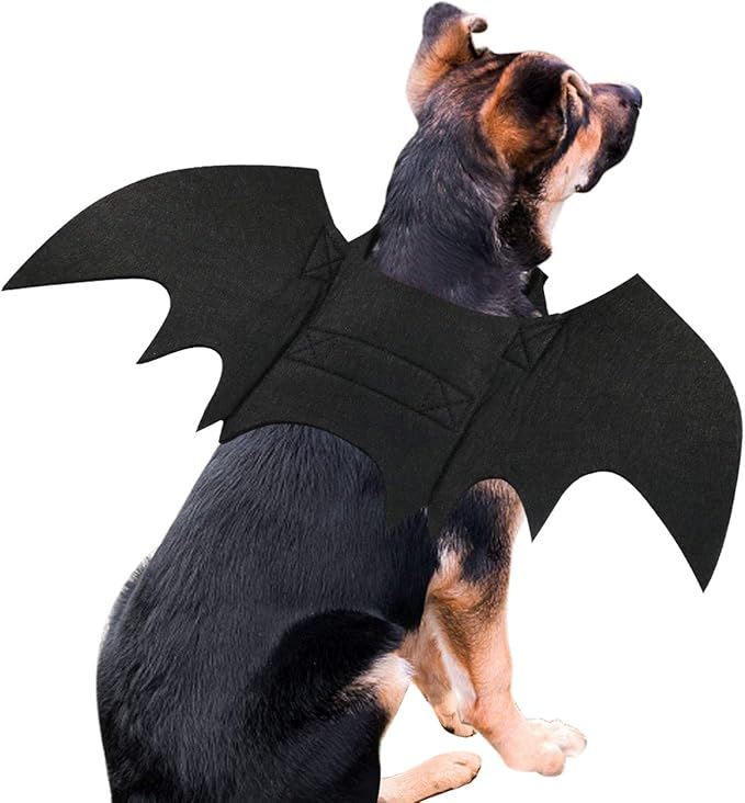 Bat Wings Dog Costume for Halloween – Comfortable Adjustable Pet Outfit for Small to Large Dogs 0
