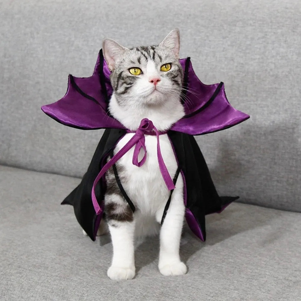 Bat Wings Pet Costume Cape for Cats and Small Dogs – Spooky Halloween Outfit 0