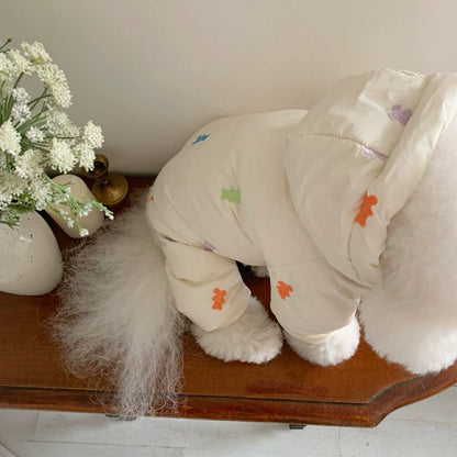 Bear Pattern Jumpsuit Jacket for Small to Medium Dogs – Cozy and Stylish Winter Wear 5