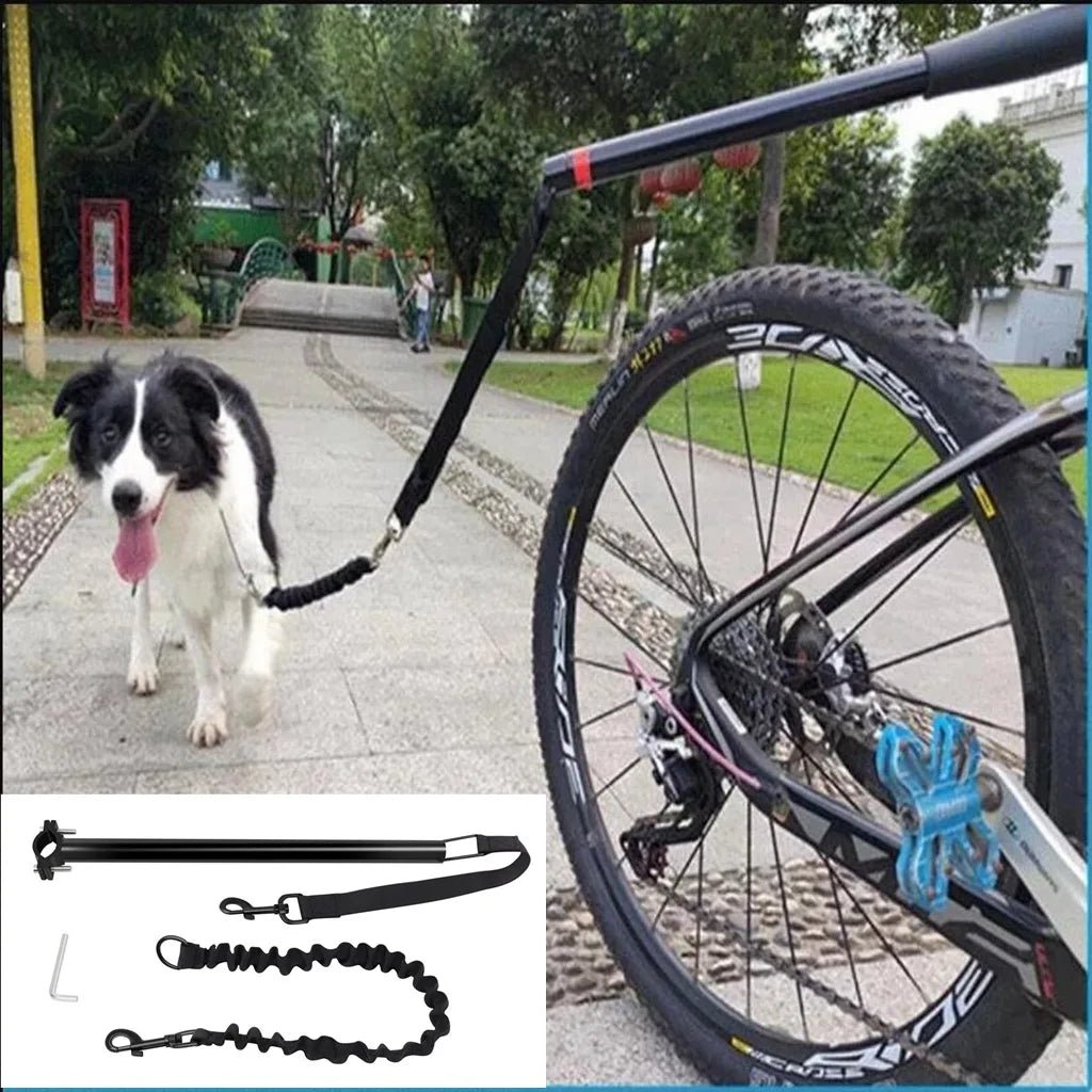 Bicycle Dog Leash with Elastic Shock Absorption and Metal Attachment for Medium to Large Dogs – Durable Nylon, Adjustable Length 5