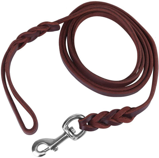 Braided Leather Dog Leash - Durable, Stylish, 120CM to 260CM Options - Best Dog Lead for Training and Everyday Use 0
