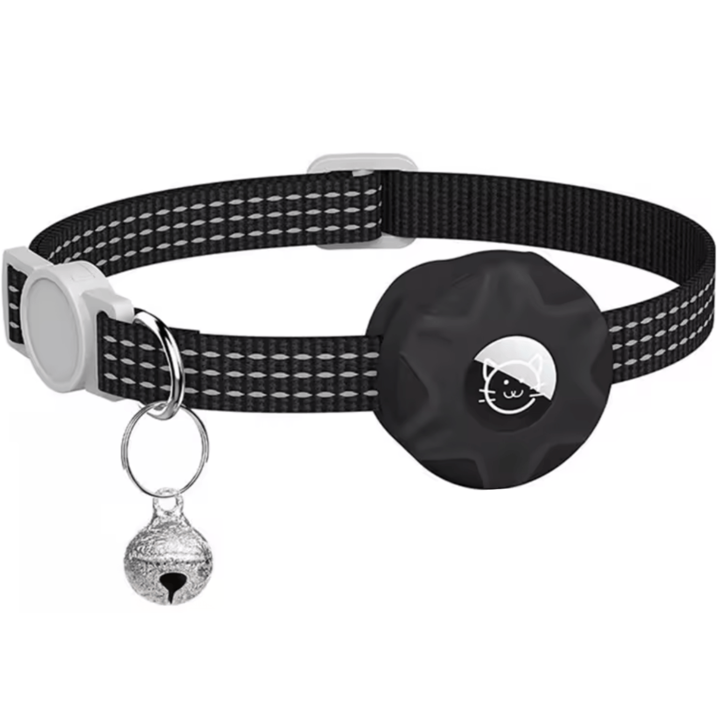 Break-Away Cat Collar with AirTag Holder – Adjustable Reflective GPS Cat Tracker Collar for Small Cats and Kittens 0