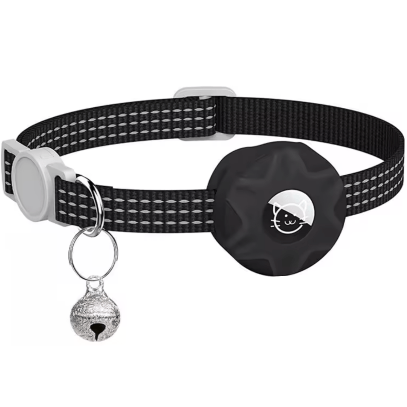 Break-Away Cat Collar with AirTag Holder – Adjustable Reflective GPS Cat Tracker Collar for Small Cats and Kittens 0