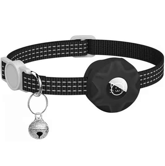 Break-Away Cat Collar with AirTag Holder – Adjustable Reflective GPS Cat Tracker Collar for Small Cats and Kittens 0