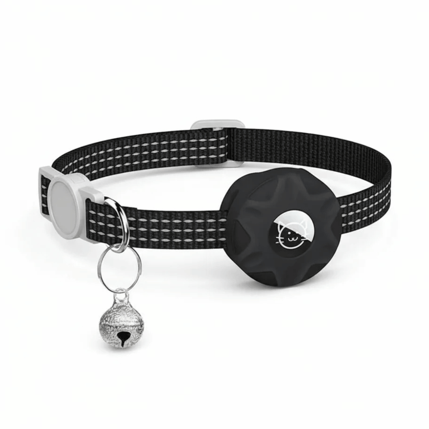 Break-Away Cat Collar with AirTag Holder – Adjustable Reflective GPS Cat Tracker Collar for Small Cats and Kittens 1