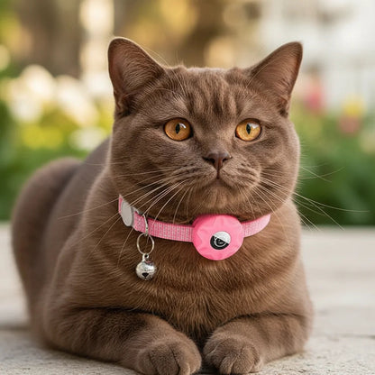 Break-Away Cat Collar with AirTag Holder – Adjustable Reflective GPS Cat Tracker Collar for Small Cats and Kittens 2