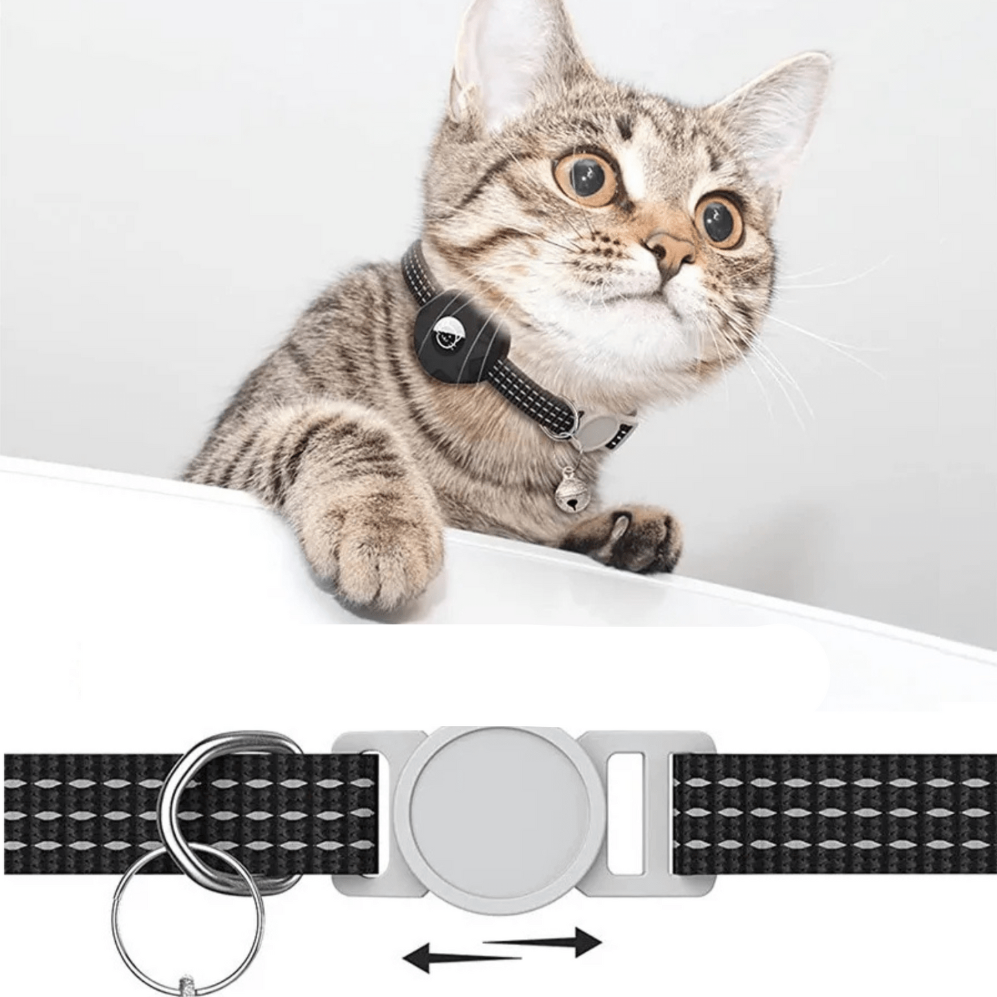 Break-Away Cat Collar with AirTag Holder – Adjustable Reflective GPS Cat Tracker Collar for Small Cats and Kittens 7
