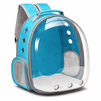 Breathable cat carrier backpack featuring ventilation mesh, designed for ergonomic comfort during hiking and outdoor adventures with pets. 0