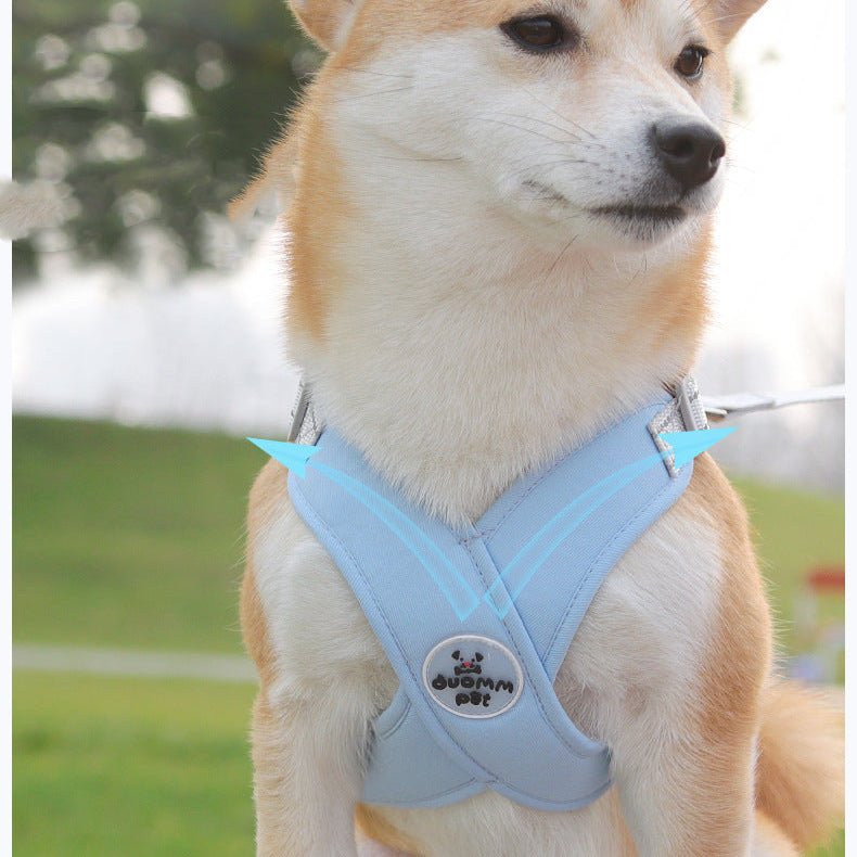 Breathable Crossed Dog Harness and Leash Set for Small to Medium Breeds – Adjustable Fit in Vibrant Colors 2