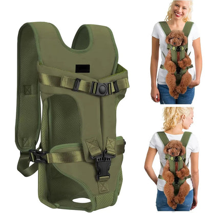 Breathable Hands-Free Dog Carrier Backpack for Small to Medium Pets – Adjustable Oxford Cloth, Front Carrier Design 7