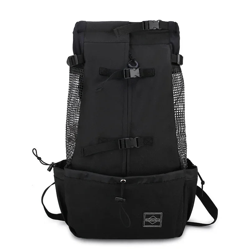 Breathable Nylon Pet Carrier Backpack for Dogs and Cats – Ideal for Travel, Hiking, and Cycling, Supports Pets Up to 30 kg 0