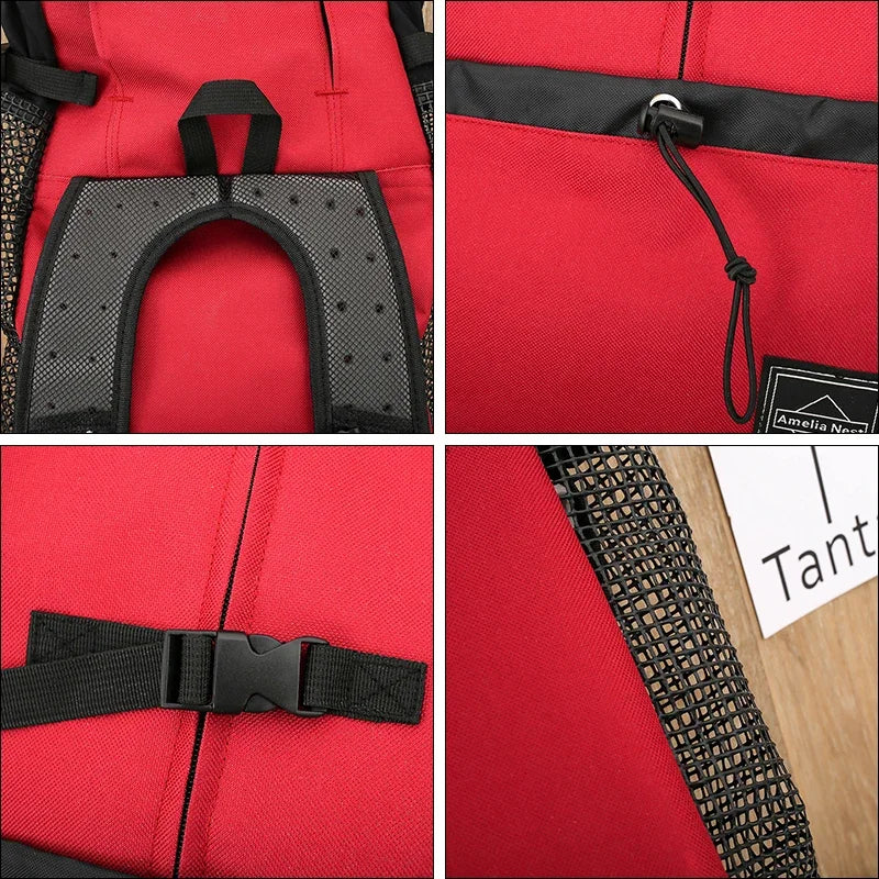 Breathable Nylon Pet Carrier Backpack for Dogs and Cats – Ideal for Travel, Hiking, and Cycling, Supports Pets Up to 30 kg 2