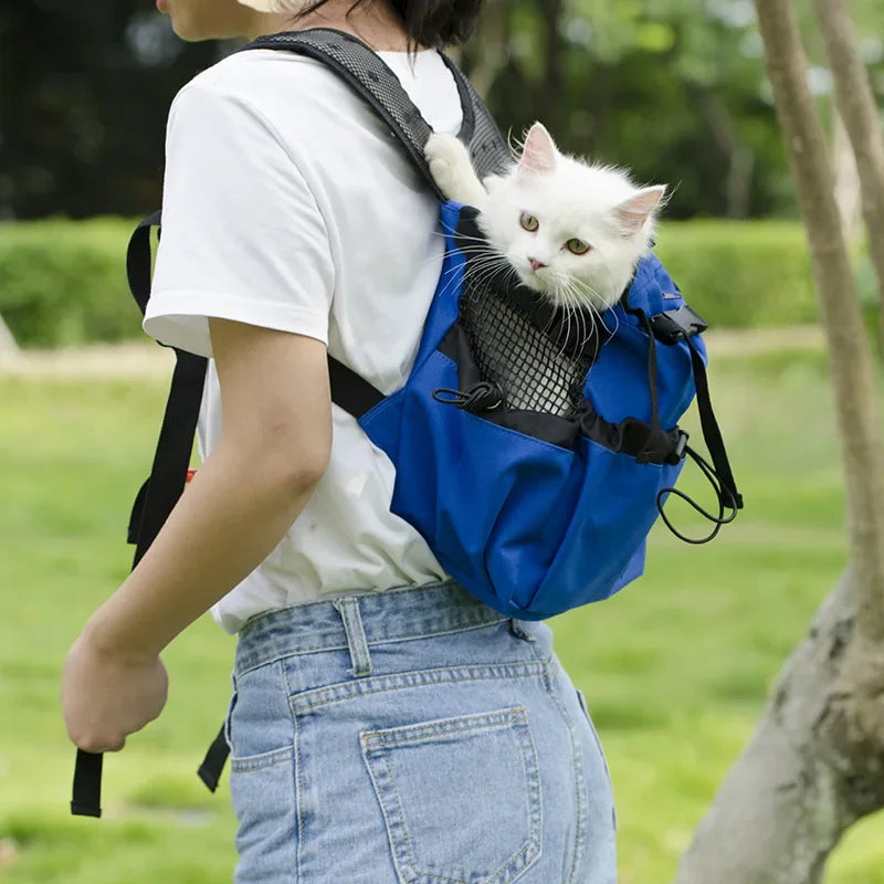 Breathable Nylon Pet Carrier Backpack for Dogs and Cats – Ideal for Travel, Hiking, and Cycling, Supports Pets Up to 30 kg 3