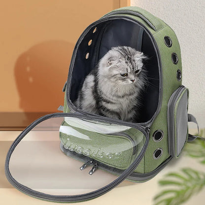 Breathable Pet Travel Backpack with Transparent Window for Cats and Small Dogs – Durable Oxford Material, 42x27x34 cm 3