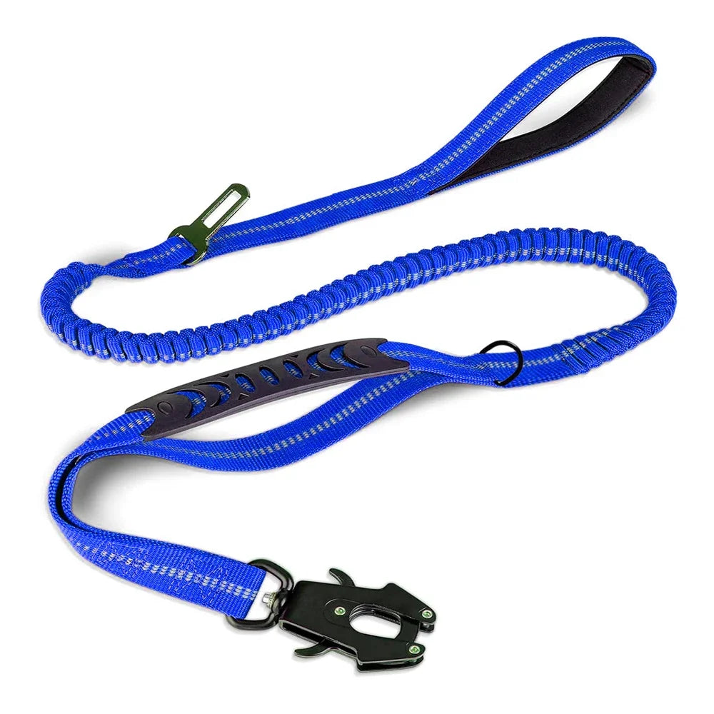 Bungee Dog Leash with Double Handle, Shock Absorbing Design, 178 cm Extendable for Large Dogs, Durable Nylon 0