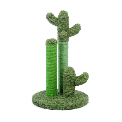Cactus Cat Scratching Post with Non-Slip Base – Durable Wood & Sisal Scratcher for Cats, Medium and Large Sizes 0