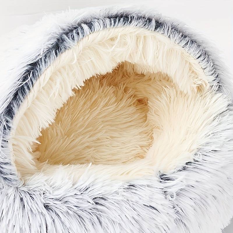Calming Cat Bed - Plush Cat Cave Nest for Indoor Cats, Cozy and Ergonomic Design, Machine Washable, Small to Large Sizes 5