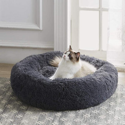Calming Cat Bed with Raised Rim for Comfort – Ultra-Soft Plush Fabric, Non-Slip Base, Machine Washable, 20x20 Inches 2