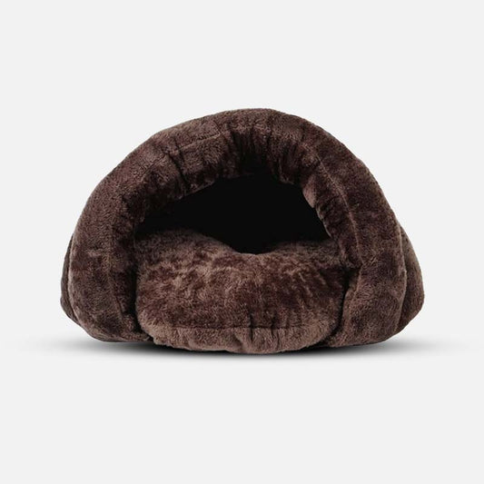 Calming Dog Bed with Faux Fur Cave Design for Small Dogs – Stress Relief and Comfort, Portable, Multiple Colors Available 0