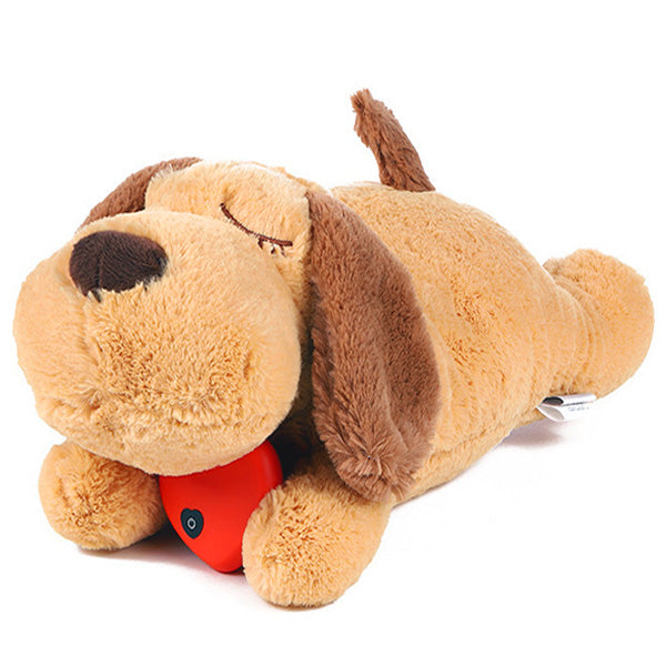 Calming Heartbeat Plush Dog Toy for Anxiety Relief – 14.2 Inch Soft Cuddly Companion 0