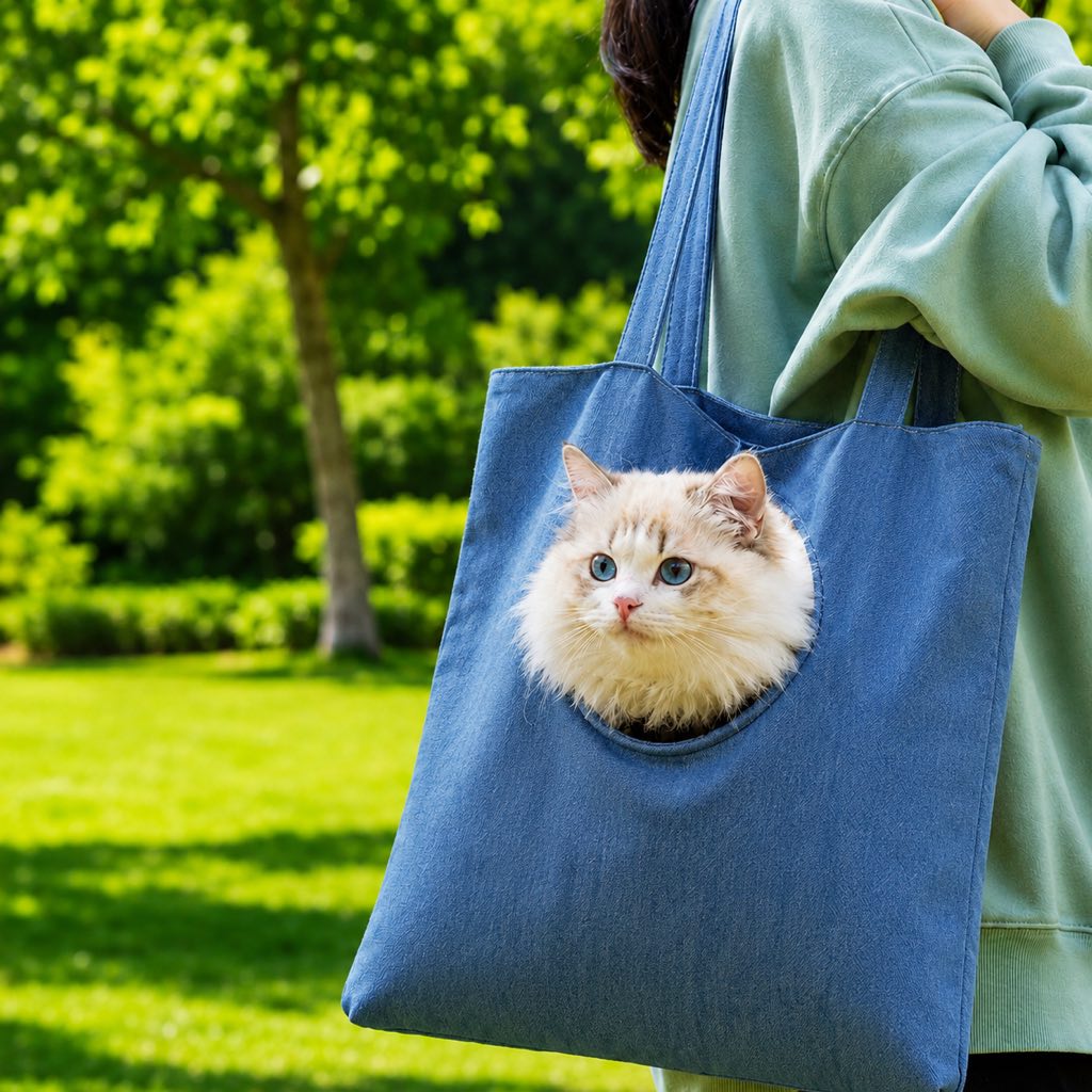 Canvas Pet Carrier Tote designed for cats and small dogs, featuring adjustable safety straps and a lightweight head-out design for comfortable travel. 19