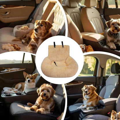 Car dog bed designed for back seat use, featuring a protective design, easy-clean pet-safe materials, and a neutral color; measures 60cm x 5