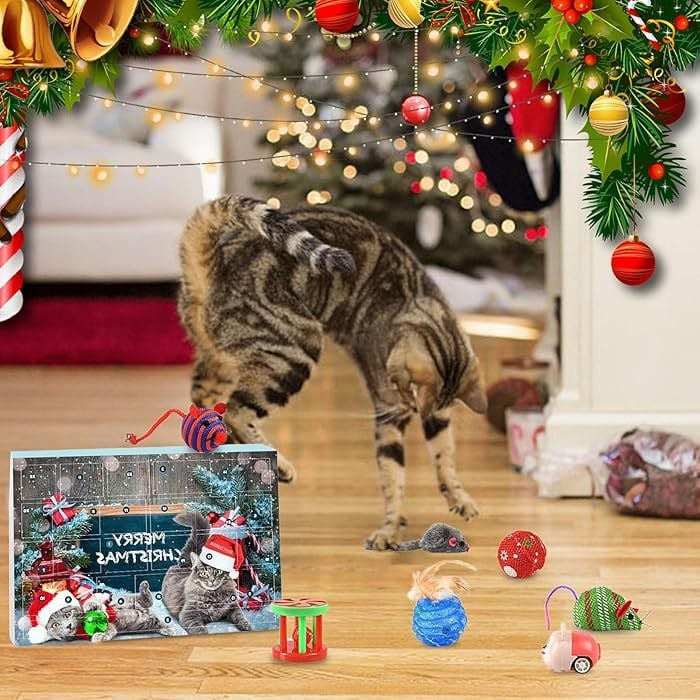 Cat Advent Calendar with 24 Unique Toys and Treats for Festive Fun 4