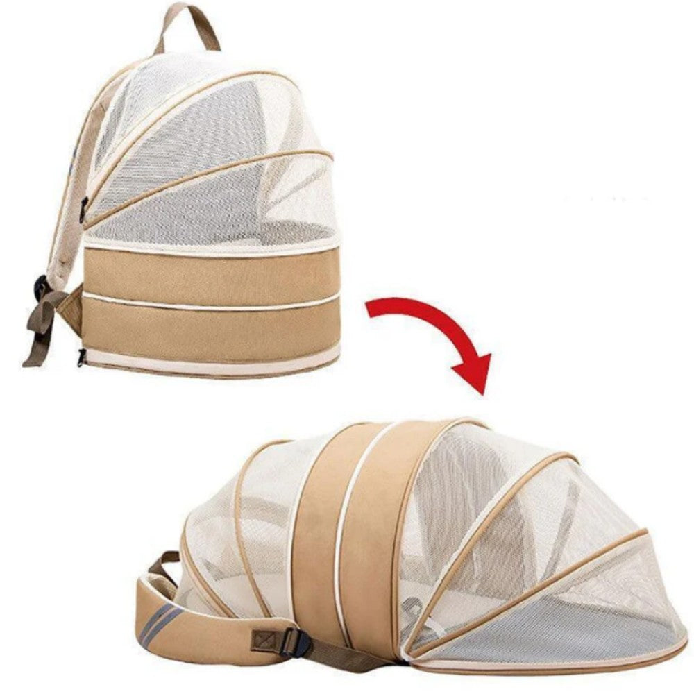 Cat Carrier Backpack 2-in-1 Travel Tent featuring breathable mesh, designed for cats, lightweight and portable for convenient travel. 0