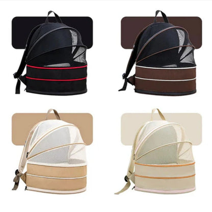 Cat Carrier Backpack 2-in-1 Travel Tent featuring breathable mesh, designed for cats, lightweight and portable for convenient travel. 1