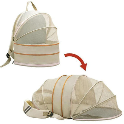 Cat Carrier Backpack 2-in-1 Travel Tent featuring breathable mesh, designed for cats, lightweight and portable for convenient travel. 2