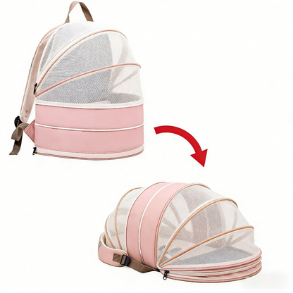 Cat Carrier Backpack 2-in-1 Travel Tent featuring breathable mesh, designed for cats, lightweight and portable for convenient travel. 3
