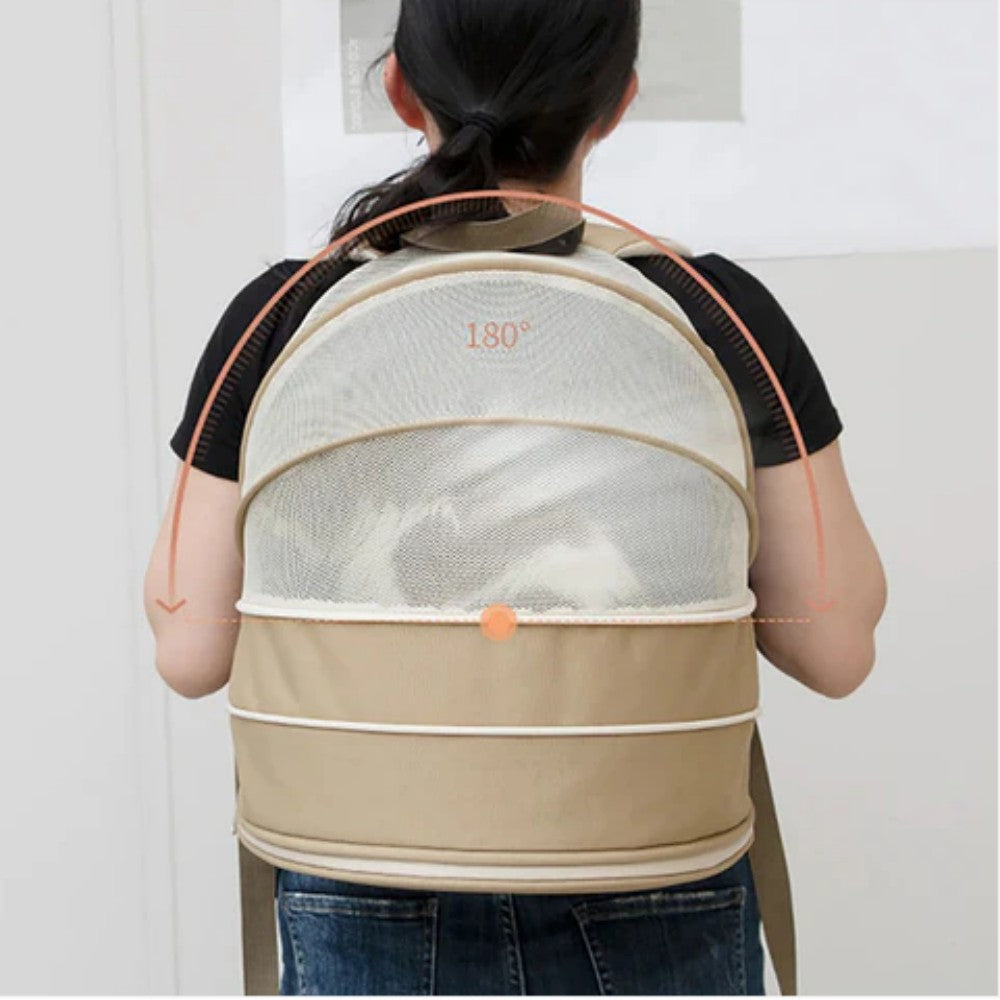 Cat Carrier Backpack 2-in-1 Travel Tent featuring breathable mesh, designed for cats, lightweight and portable for convenient travel. 6