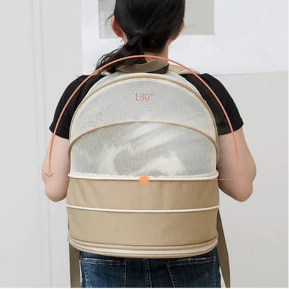 Cat Carrier Backpack 2-in-1 Travel Tent featuring breathable mesh, designed for cats, lightweight and portable for convenient travel. 6