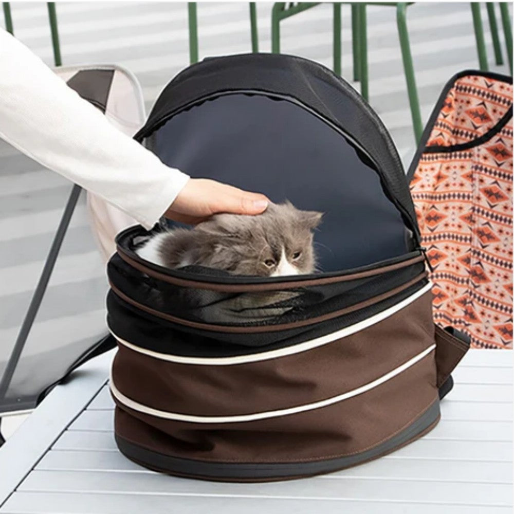 Cat Carrier Backpack 2-in-1 Travel Tent featuring breathable mesh, designed for cats, lightweight and portable for convenient travel. 8