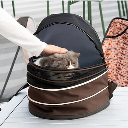Cat Carrier Backpack 2-in-1 Travel Tent featuring breathable mesh, designed for cats, lightweight and portable for convenient travel. 8