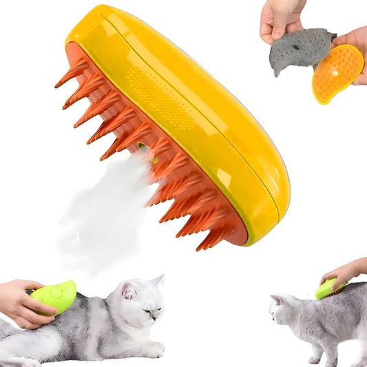 Cat Grooming Brush for Shedding with Silicone Bristles - Gentle Tangle-Free Cat Hair Brush for All Breeds 0