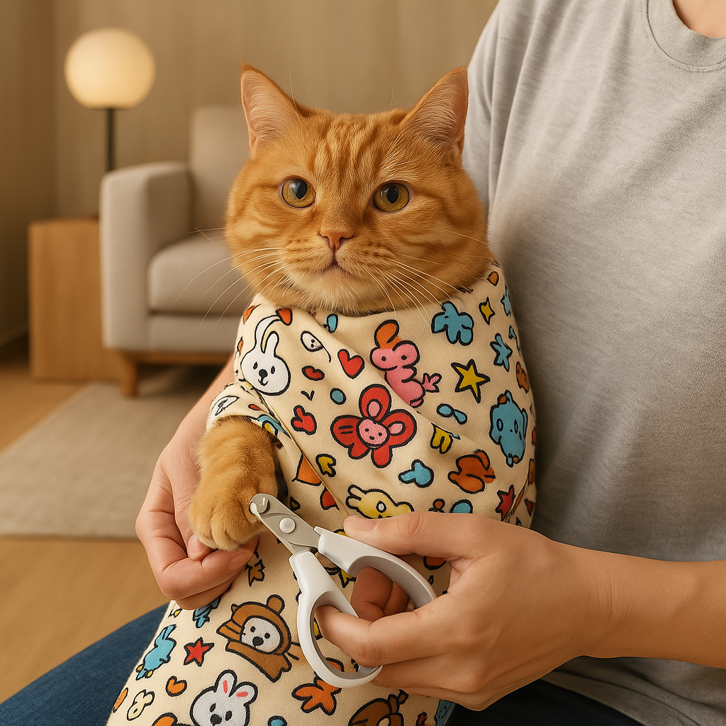 Cat Grooming Wrap for Stress-Free Nail Trimming and Medication – Ultra-Soft Breathable Fabric 0