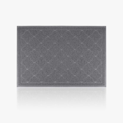 Cat litter mat designed for effective litter control, featuring a non-slip backing and durable rubberized material, measuring 90cm x 60cm. 0