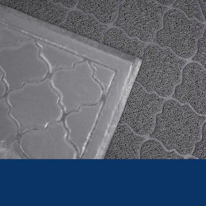 Cat litter mat designed for effective litter control, featuring a non-slip backing and durable rubberized material, measuring 90cm x 60cm. 5