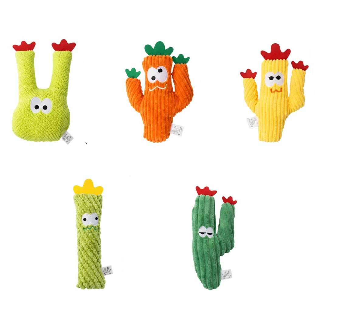 Cat toy featuring a cactus-inspired design, made of soft plush fabric and filled with catnip, perfect for indoor play. 6
