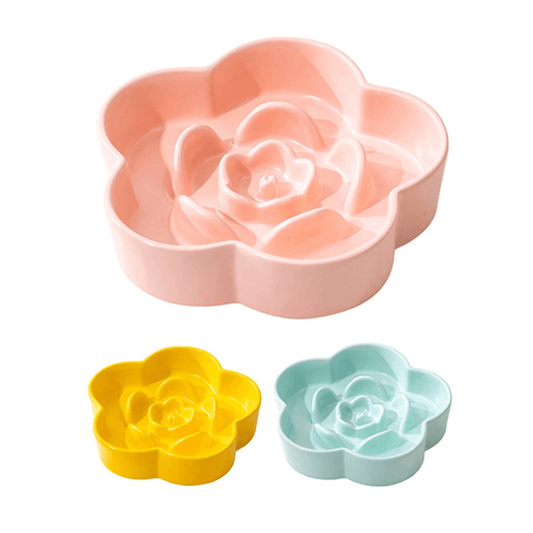 Ceramic Anti-Gobble Slow Feeder Bowl for Small Dogs - 6.7in Diameter 1