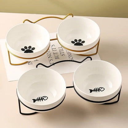 Ceramic Pet Bowl with Raised Stand – 500 ML for Cats and Small Dogs 4
