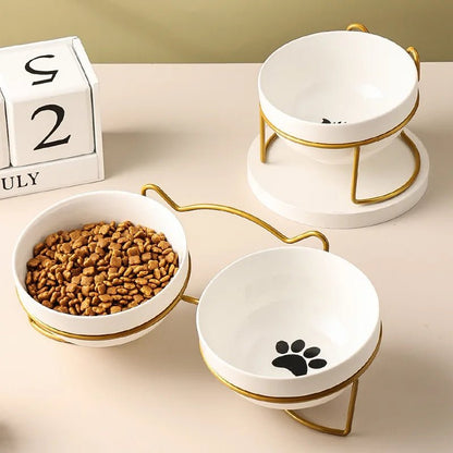 Ceramic Pet Bowl with Stand – 500 ML for Cats and Small Dogs 1