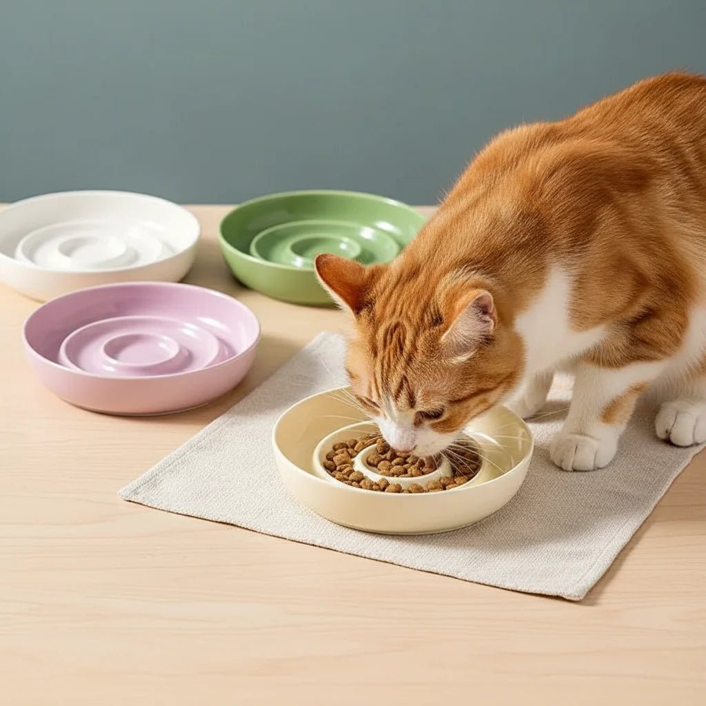 Ceramic Slow Feeder Bowl for Cats and Dogs – Durable Anti-Gobble Design 3