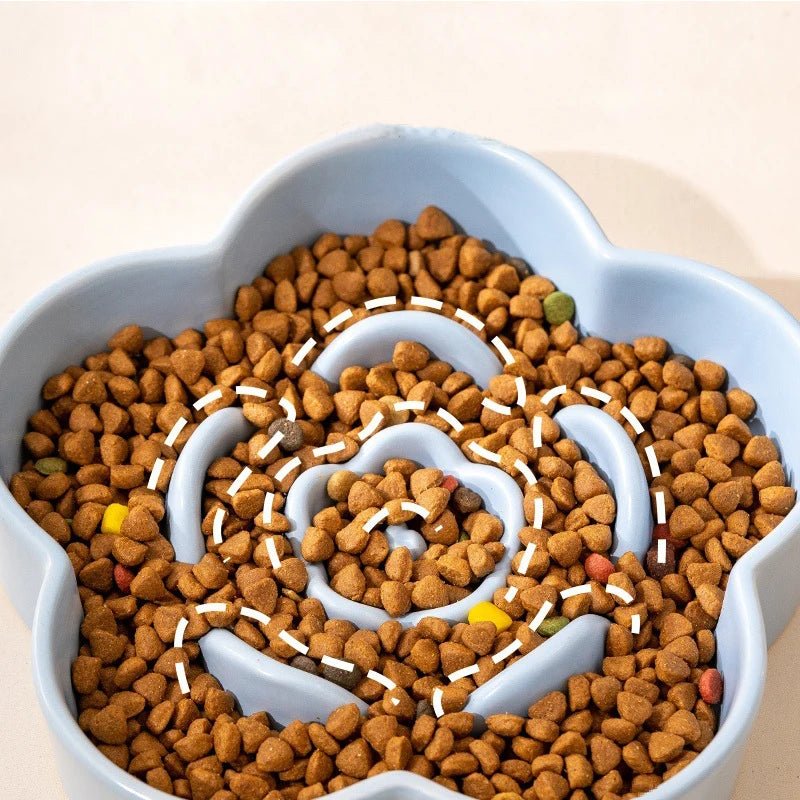 Ceramic Slow Feeder Bowl for Small Dogs – 6.7in Anti-Gobble Design 6