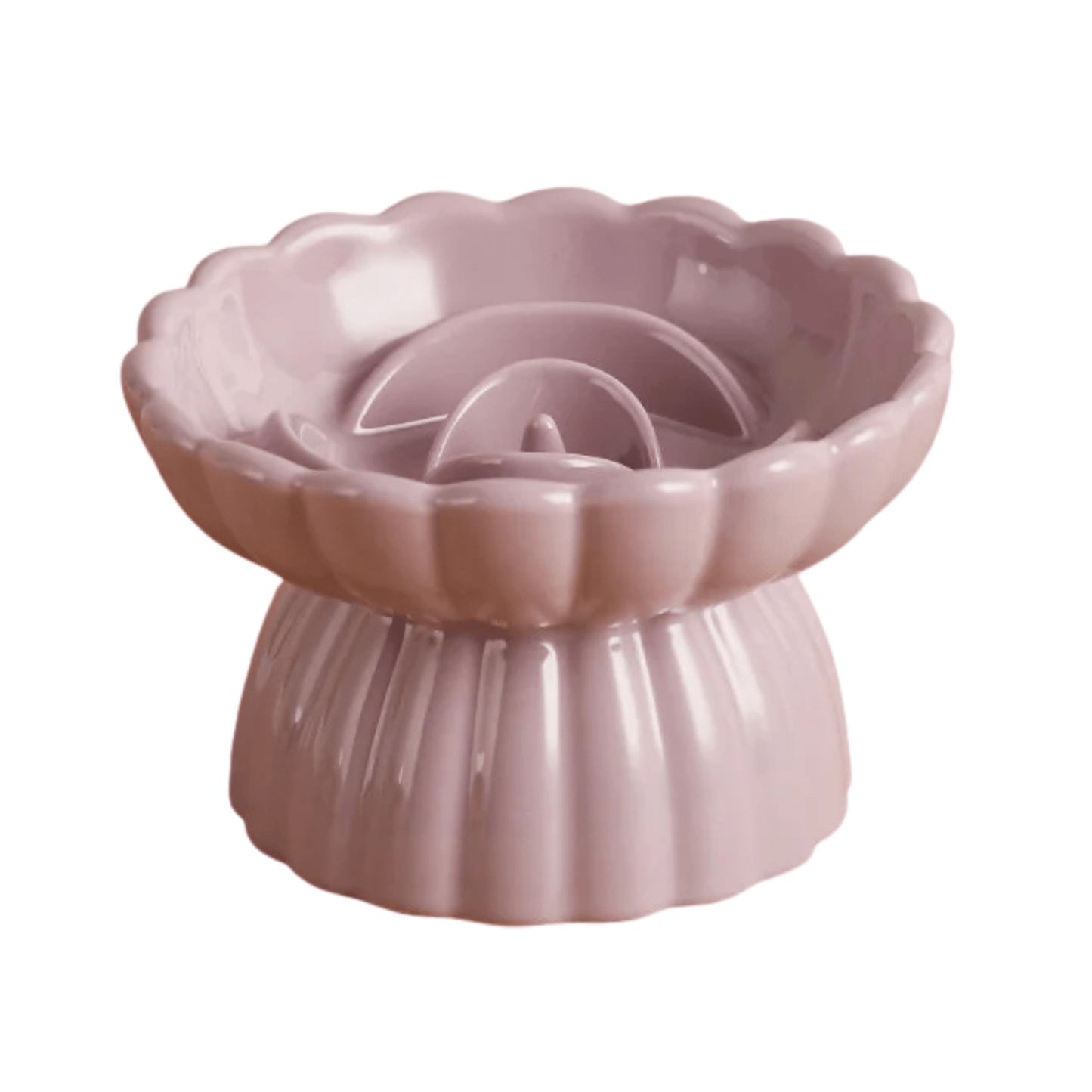 Ceramic Slow Feeder Dog Bowl and Elevated Cat Bowl - Flower Shaped Design for Healthy Eating 7